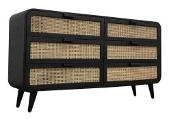Cane Oval 6 Drawer Dresser