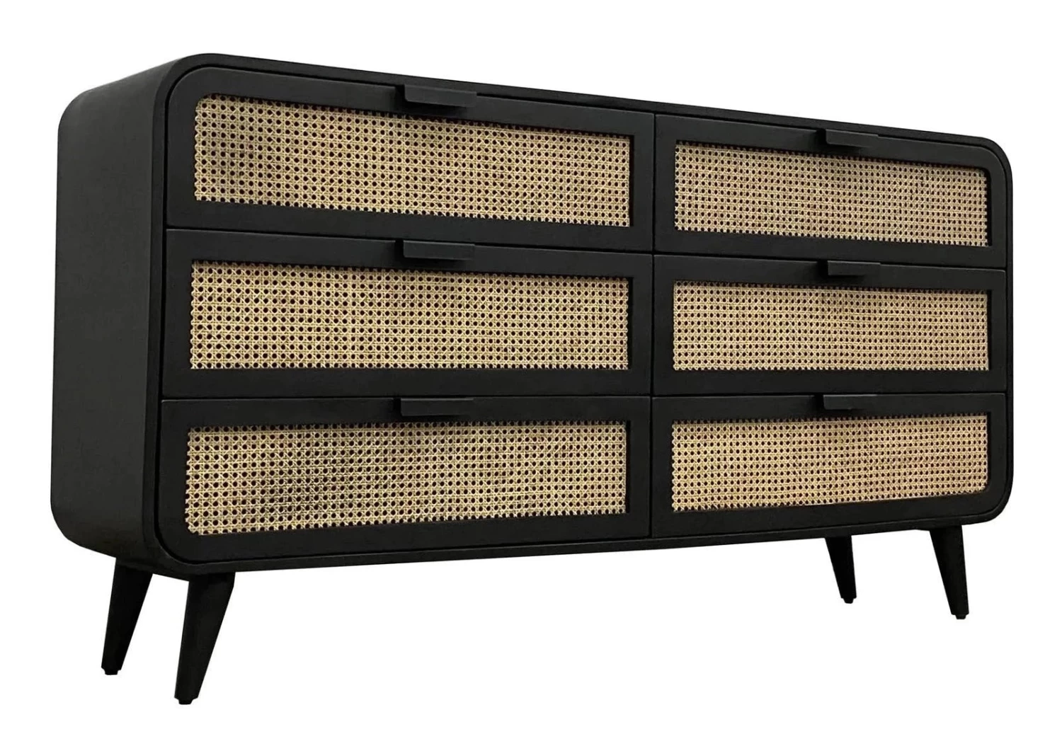 Cane Oval 6 Drawer Dresser 3 Cane Oval 6 Drawer Dresser