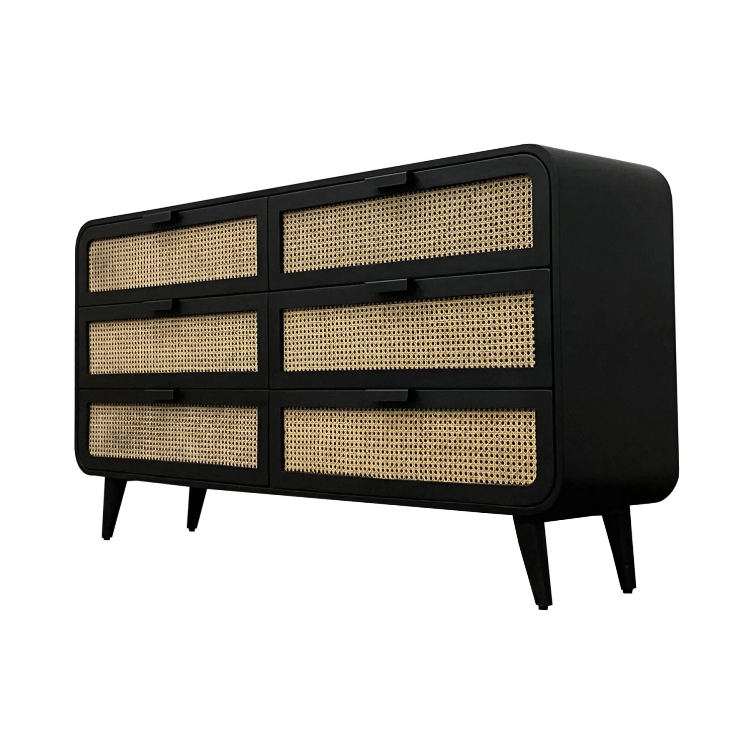 Cane Oval 6 Drawer Dresser 7 Cane Oval 6 Drawer Dresser - Image 5