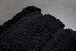 Bohemian Macrame Cushion – Black -Chic Furniture Shop BOH 035bohemian macrame cushion black 2