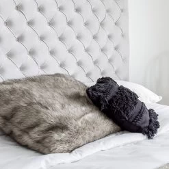 Bohemian Macrame Cushion – Black -Chic Furniture Shop BOH 035faux fur cushion arya