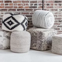Bohemian Yarn Pouf -Chic Furniture Shop Bohemian pouf yarn