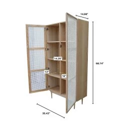 Cane Bookcase With Full Doors - Natural -Chic Furniture Shop CAN020N 100 1800x1800 3b0d3fce 3258 485e 96f4 fd8e41a53af4