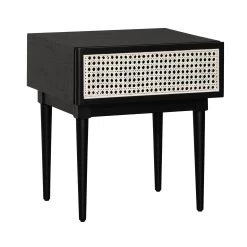 Cane Side Table - Matte Black