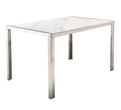 Dennis Sintered Dining Table - Stainless Steel