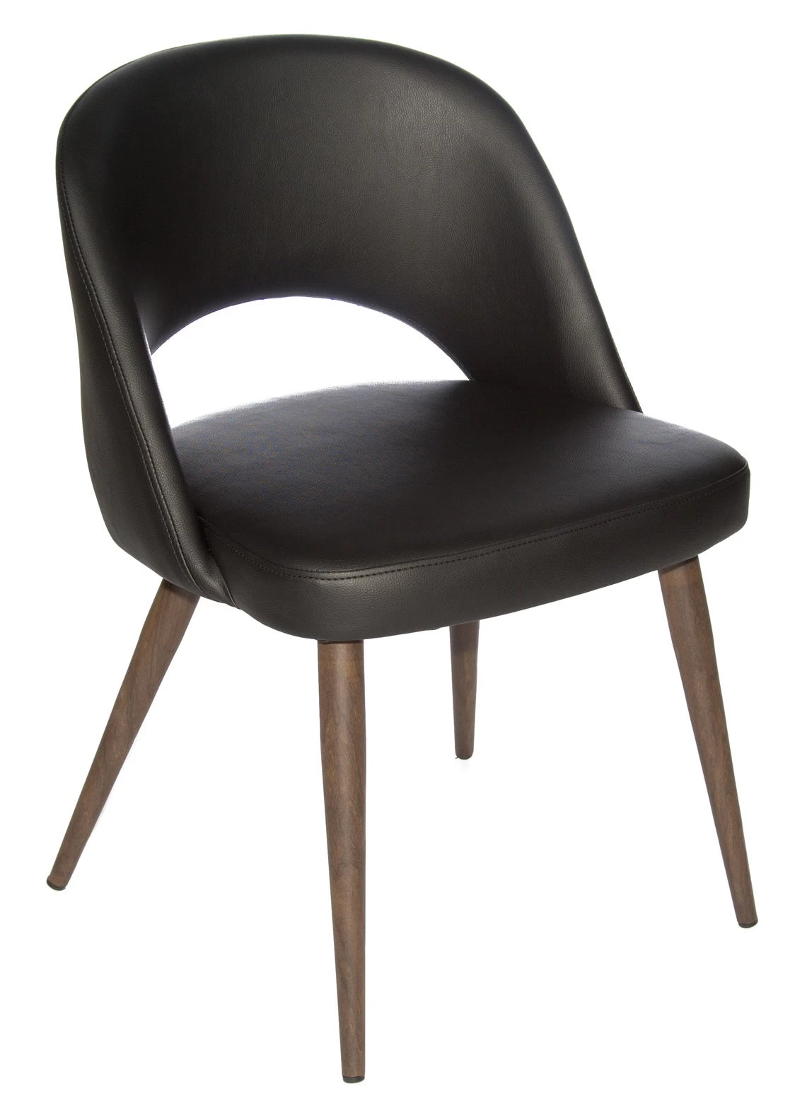 Harry Dining Chair - Black With Walnut Legs 3 Harry Dining Chair - Black With Walnut Legs