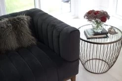 Cyclone Glass Gold Accent Tables - Set Of 2 -Chic Furniture Shop Elliot sofa cyclone accent table set gold