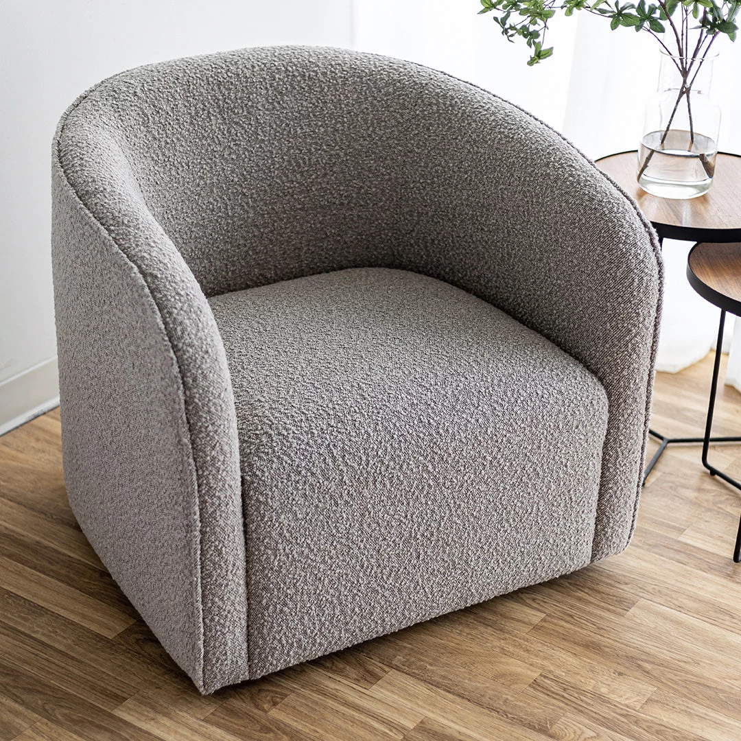 Helen Swivel Chair – Grey Boucle 5 Helen Swivel Chair – Grey Boucle - Image 3