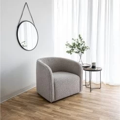Helen Swivel Chair – Grey Boucle 12 Helen Swivel Chair – Grey Boucle -Chic Furniture Shop Evita Greige Nova Mirror