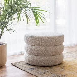 Fiel Ottoman - Off-White – S -Chic Furniture Shop FIE 001 LS 01