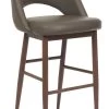 Harry Bar Stool - Grey/Black Walnut Base -Chic Furniture Shop HENRICK BAR STOOL GREY BLACK WALNUT