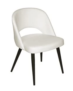 Harry Dining Chair - White With Matte Black Legs