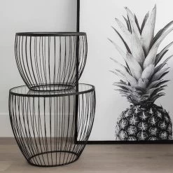 Cyclone Glass Matte Black Accent Tables - Set Of 2 12 Cyclone Glass Matte Black Accent Tables - Set Of 2 -Chic Furniture Shop IMG 1587 copy 3