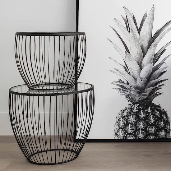 Cyclone Glass Matte Black Accent Tables - Set Of 2 5 Cyclone Glass Matte Black Accent Tables - Set Of 2 - Image 3