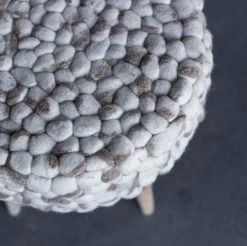 Bohemian Stool Felted Wool - Cream -Chic Furniture Shop IMG 9588