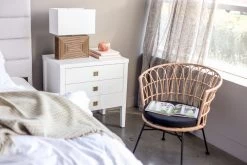 Katherine Accent Table – 3 Drawer Dresser – White 15 Katherine Accent Table – 3 Drawer Dresser – White -Chic Furniture Shop Justin Bed Hara 3 drawer dresser Calabria barrel chair Laval table lamp scaled e1588452696157