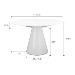 Otago Round Dining Table - White -Chic Furniture Shop KC 1028 18 70 940x940 1