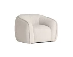 Duffy Swivel Lounge Chair In Teddy Cream Boucle