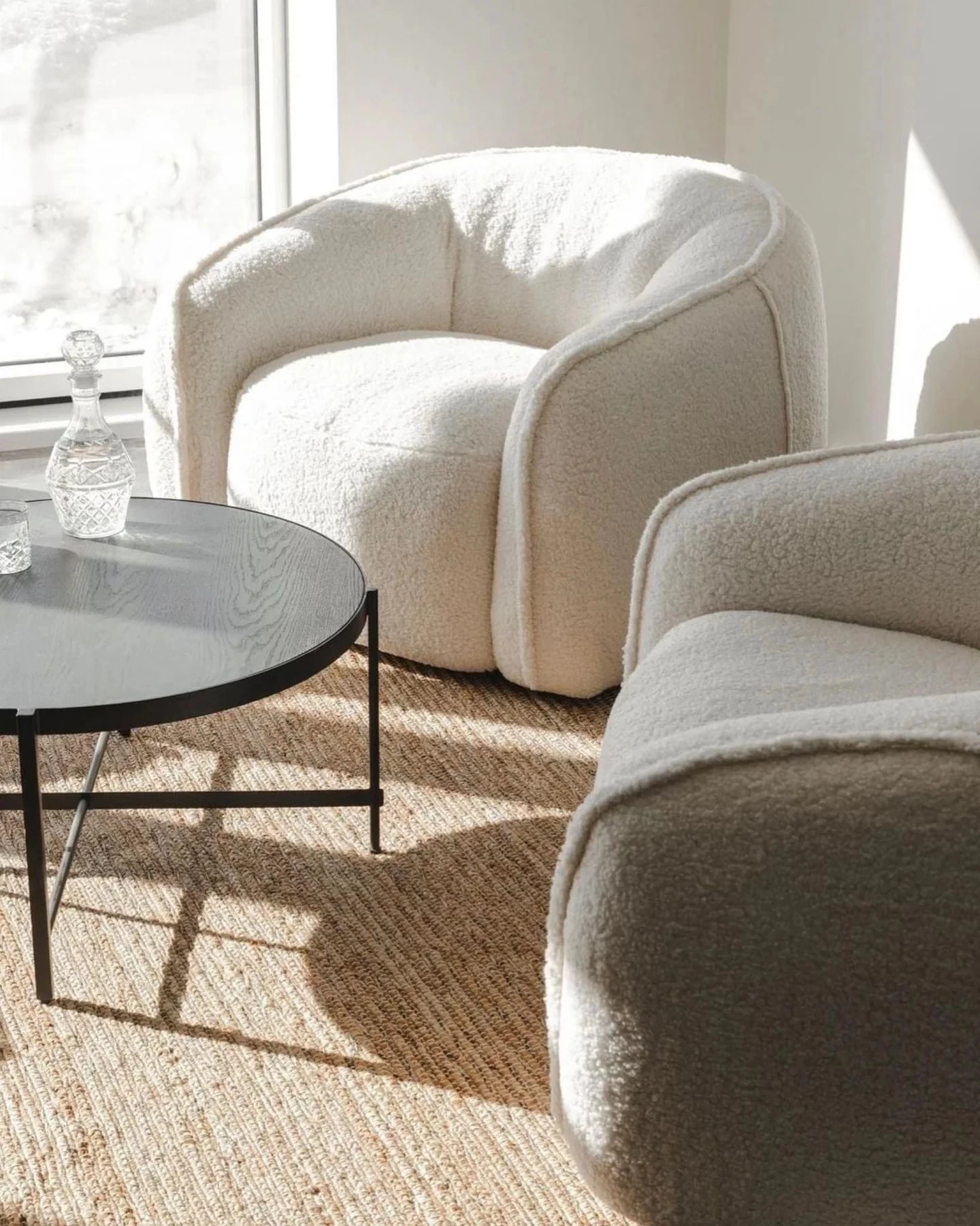 Duffy Swivel Lounge Chair In Teddy Cream Boucle 4 Duffy Swivel Lounge Chair In Teddy Cream Boucle - Image 2