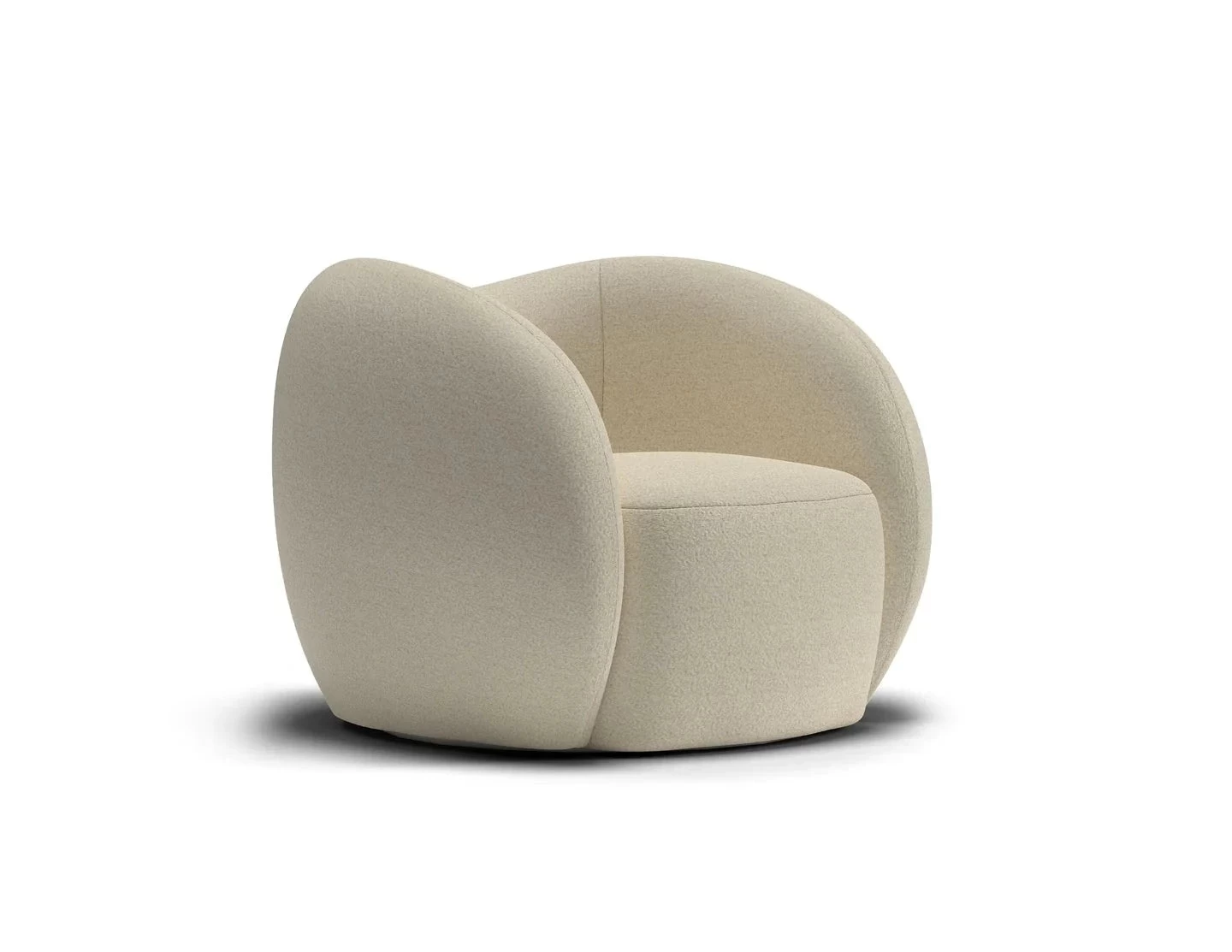 Dune Swivel Lounge Chair In Teddy Cream Boucle 3 Dune Swivel Lounge Chair In Teddy Cream Boucle