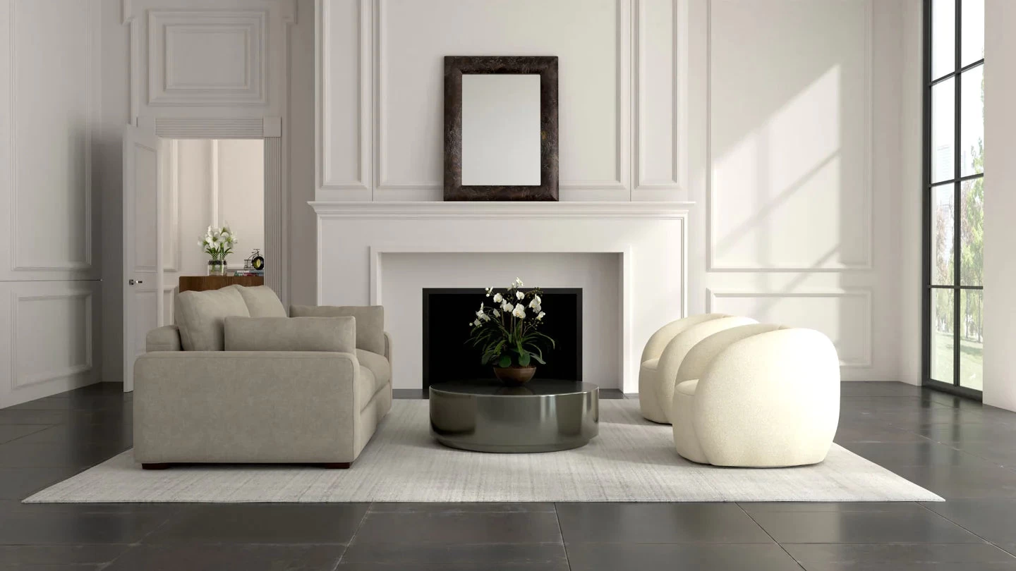 Dune Swivel Lounge Chair In Teddy Cream Boucle 5 Dune Swivel Lounge Chair In Teddy Cream Boucle - Image 3