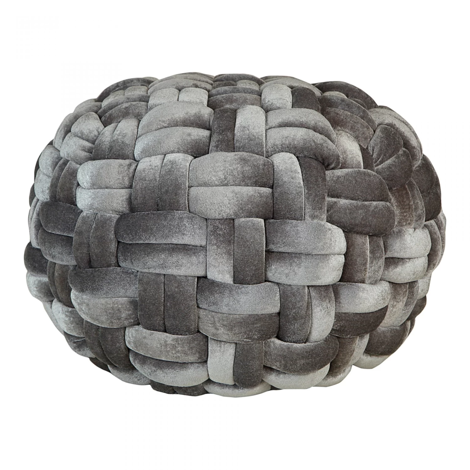 PJ Velvet Pouf - Grey 4 PJ Velvet Pouf - Grey - Image 2