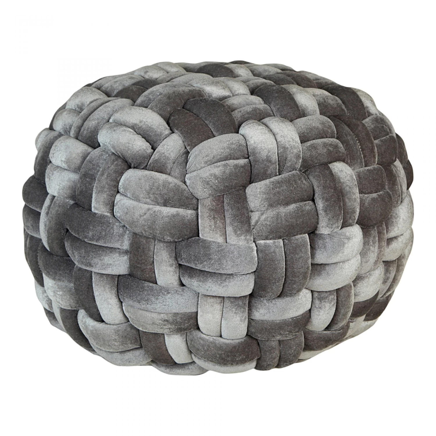 PJ Velvet Pouf - Grey 3 PJ Velvet Pouf - Grey