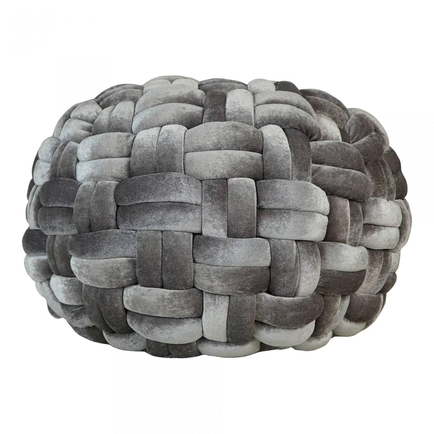 PJ Velvet Pouf - Grey 5 PJ Velvet Pouf - Grey - Image 3