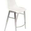 Rocket Counter Stool - White With Stainless Steel -Chic Furniture Shop Moon Counter Stool WHITE SS 1 scaled e1684442629173