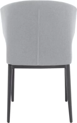 Bow Fabric Dining Chair - Light Grey With Black Metal Base -Chic Furniture Shop N0178 17 N0178B BK 4