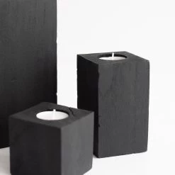 Nova Tealights (Set Of 3) – Square - Black -Chic Furniture Shop NOV 043 B 02 06358