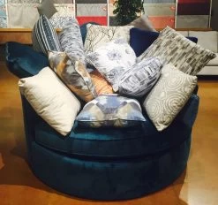 Robson Chair & Ottoman In Indigo - Custom Made -Chic Furniture Shop Nestc o lgCUSTOMMADELIFESTYLE