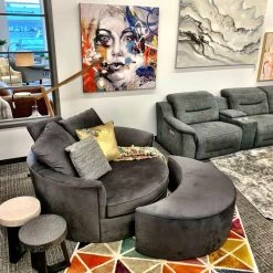 Robson Chair & Ottoman In Indigo - Custom Made -Chic Furniture Shop Nestc o lgCUSTOMMADELIFESTYLE2