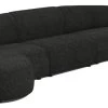 Moritz Sectional 3-Piece Chaise Facing Left In Licorice Boucle