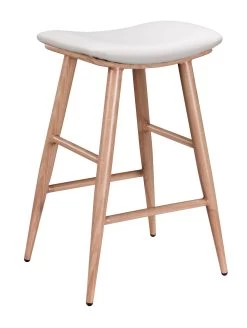 Jojo Counter Stool - White PU/White Oak
