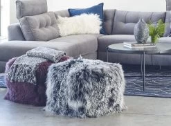 Lamb Fur Pouf - Black Snow -Chic Furniture Shop XU 1009 02 30 1920x1920 1