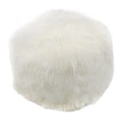 Lamb Fur Pouf - Natural