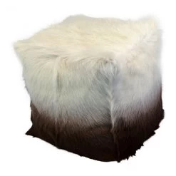 Goat Fur Pouf - Cappuccino Ombre