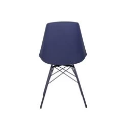 Angel Chair - Navy Blue 9 Angel Chair - Navy Blue -Chic Furniture Shop angel chair navy blue plastic seat with pad metal base back view 2