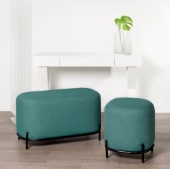 Pender Pin Leg Upholstered Stool - Blue -Chic Furniture Shop b2