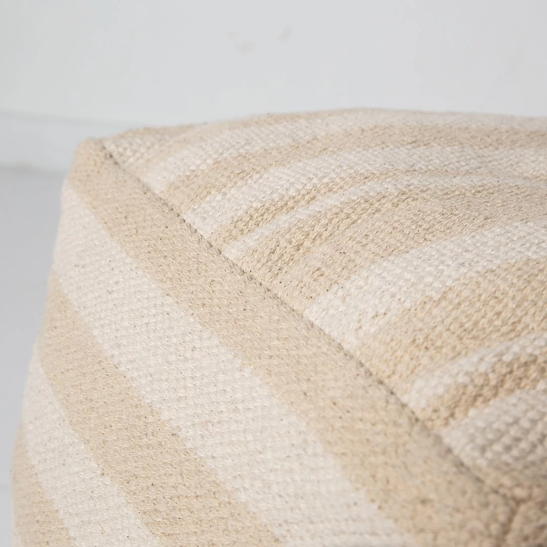 Barcelona Stripe Pouf – Natural 8 Barcelona Stripe Pouf – Natural - Image 6