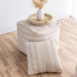Barcelona Stripe Pouf – Natural 11 Barcelona Stripe Pouf – Natural -Chic Furniture Shop bar 007 ls 1 1