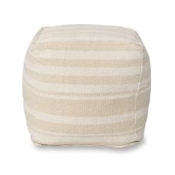 Barcelona Stripe Pouf – Natural