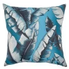 Banana Leaf Satin Blue Woven Accent Cushion -Chic Furniture Shop bl1