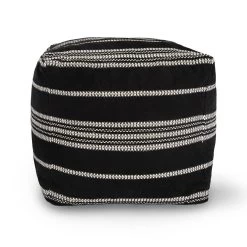 Barcelona Pouf – Black Stripe