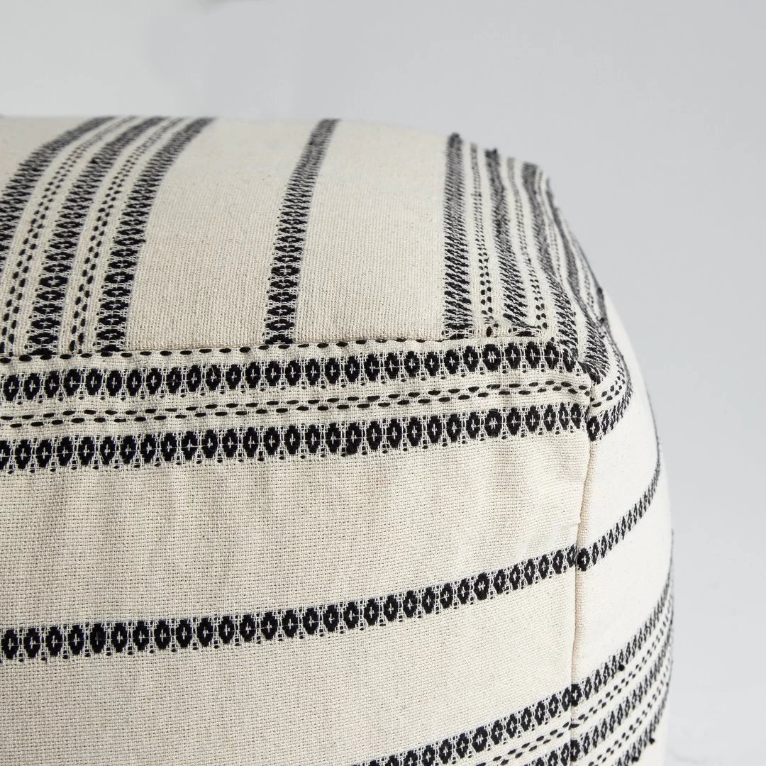 Barcelona Pouf – White Stripe 6 Barcelona Pouf – White Stripe - Image 4