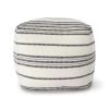 Barcelona Pouf – White Stripe