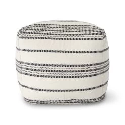 Barcelona Pouf – White Stripe