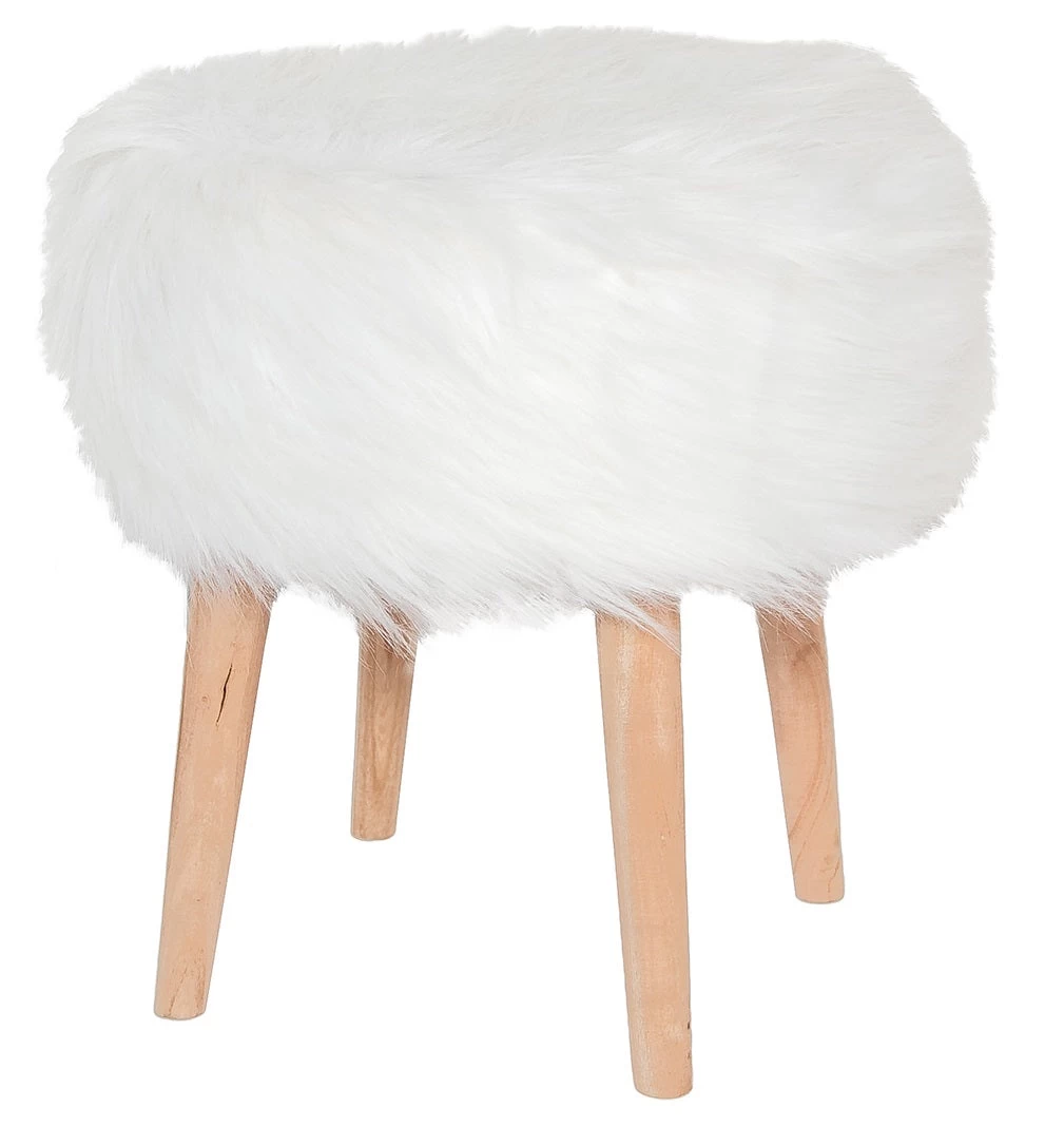 Bohemian Faux Fur Stool 3 Bohemian Faux Fur Stool