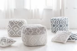 Bohemian Goa Pouf -Chic Furniture Shop bohemian pouf agra bohemian pouf bombay bohemian pouf goa macrame cushion agra macrame cushion bombay